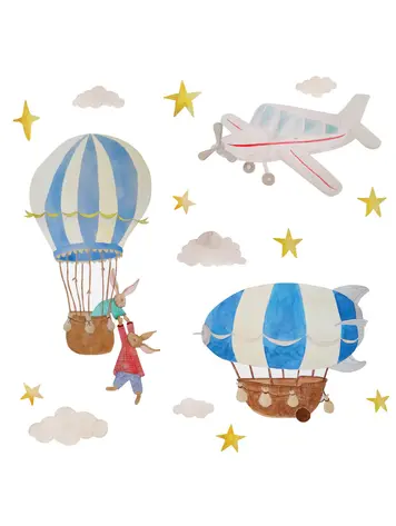 Muursticker - Flying Adventures - Multi