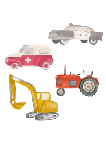 Muursticker - Heroes On Wheels - Multi