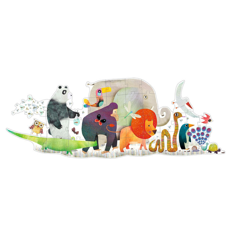 Djeco Giant Puzzle - Animal parade - 36 pcs