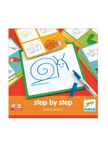 Djeco Tekenkaart - Step by Step - Animals and Co