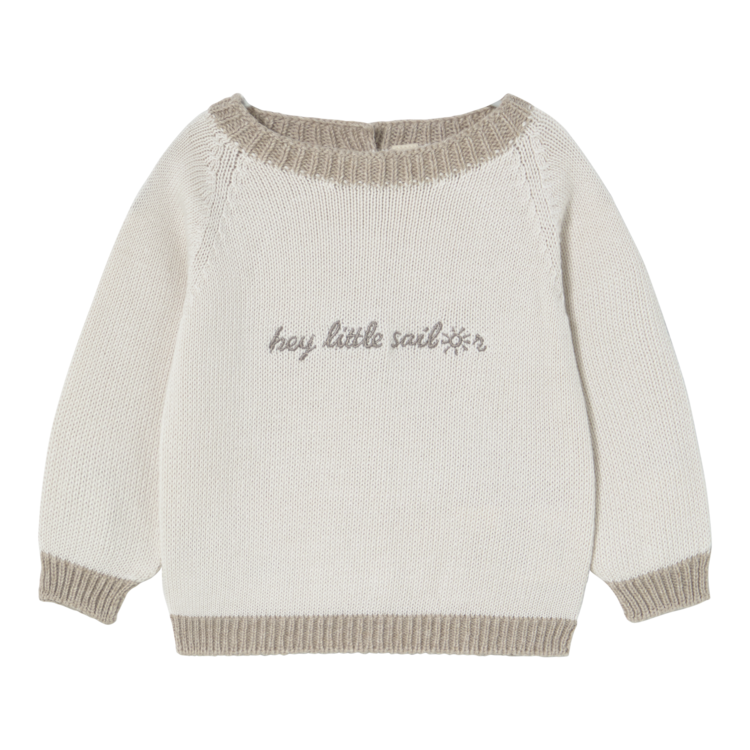 Li & Me Fred Long Sleeve Sweater - Cream/Toasted