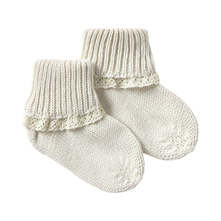 Li & Me Fleur Knit Socks - Cream