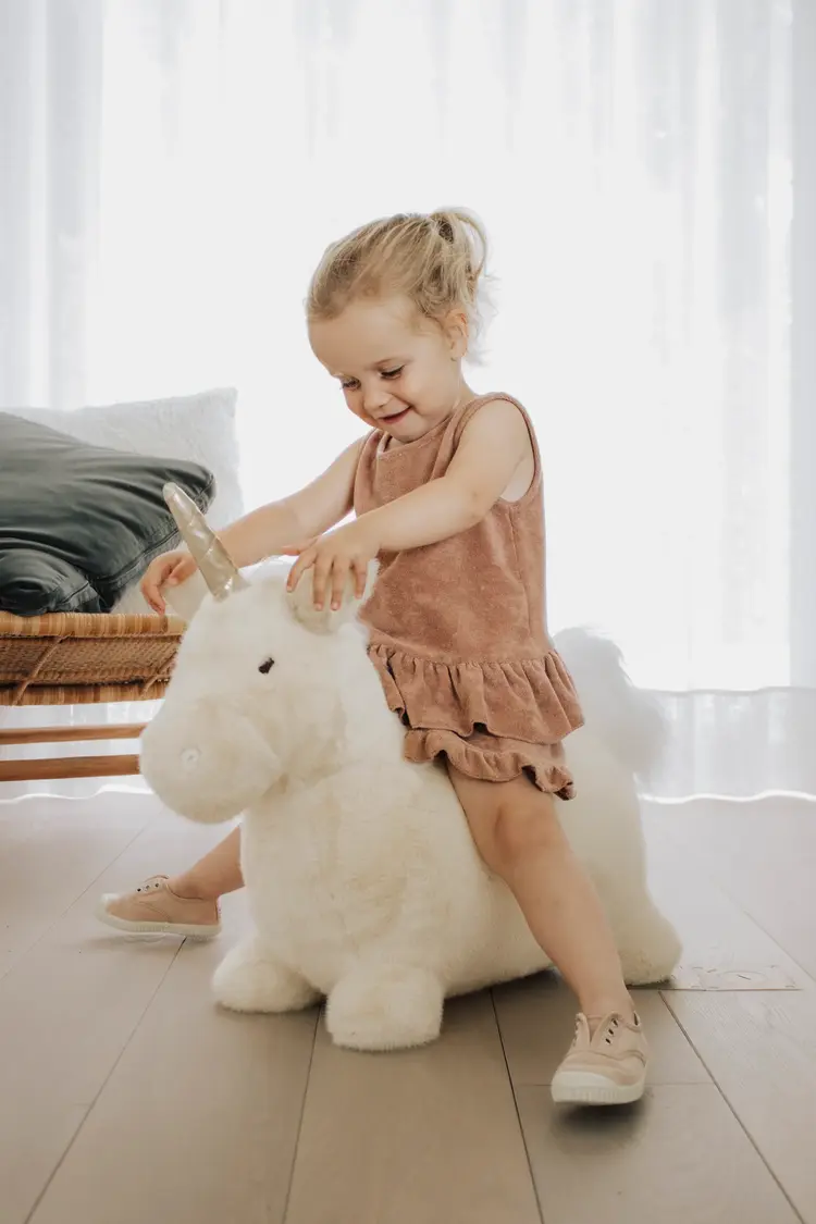 Wild & Soft Soft Bouncy Animal - Beige Unicorn