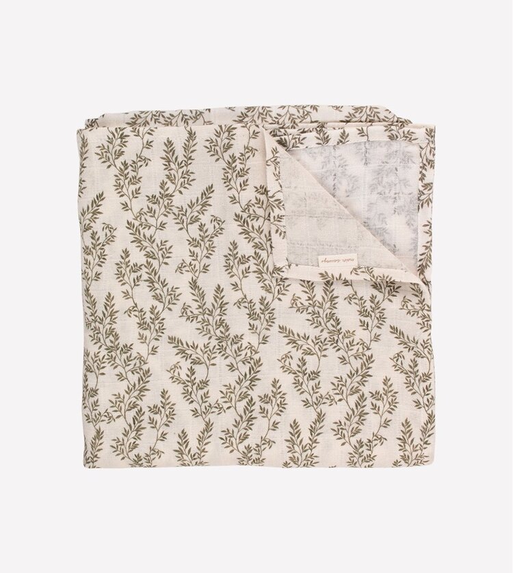 Main Sauvage Muslin Swaddle Dekentje - Bay Leaves