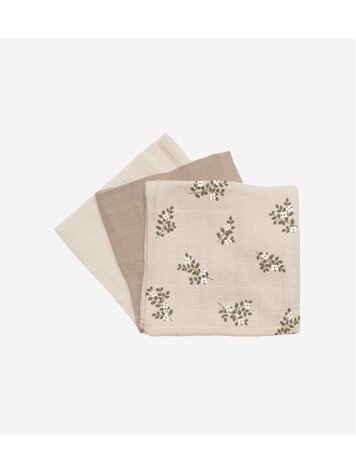 Main Sauvage 3 pack Mousseline Doekjes - Holly Flowers