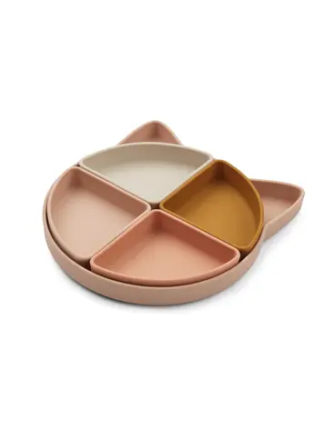 Liewood Arne Divider Plate - Cat Rose Multi Mix