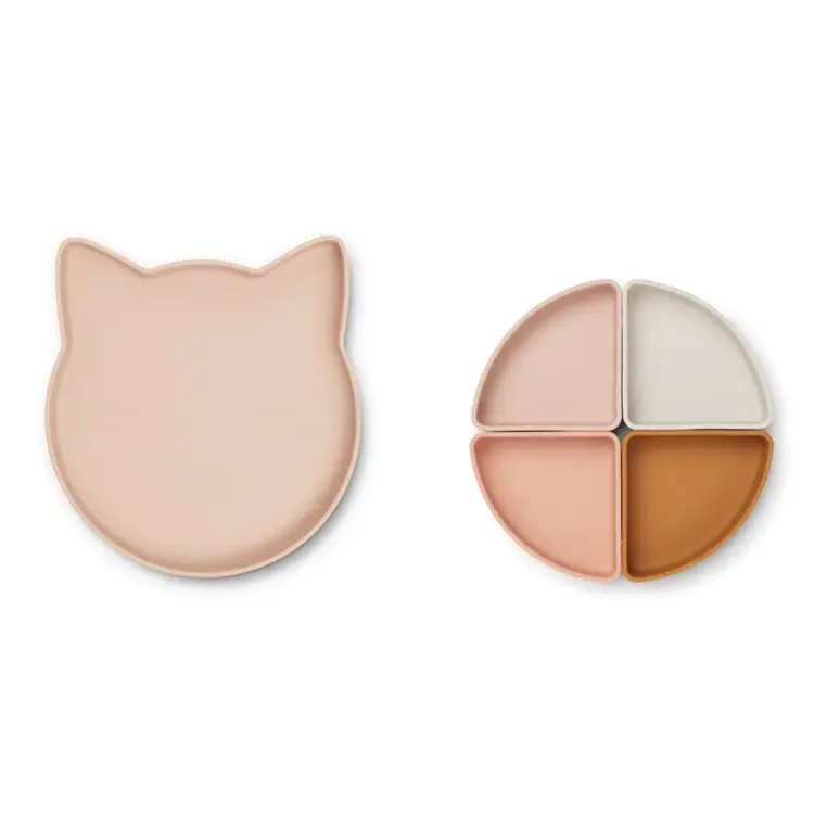 Liewood Arne Divider Plate - Cat Rose Multi Mix