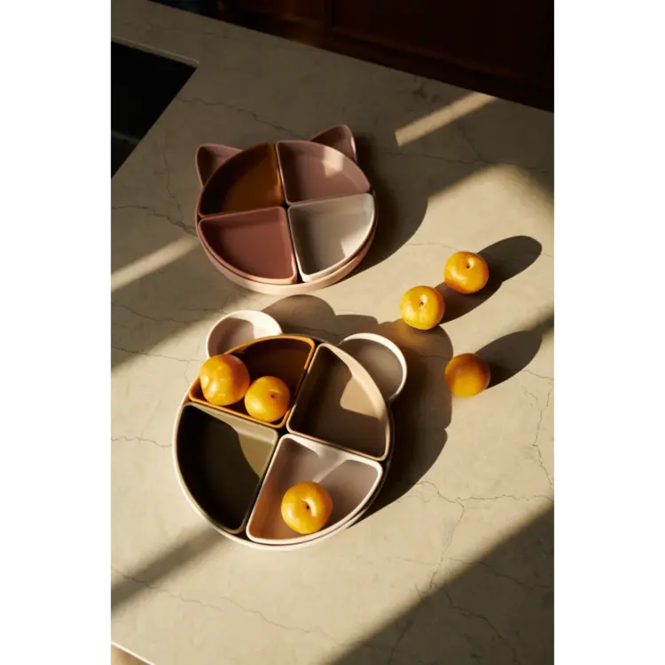 Liewood Arne Divider Plate - Cat Rose Multi Mix