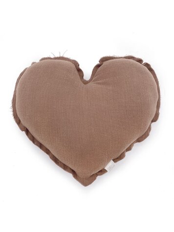 Babyshower Heart Cushion - Caramel Glacé