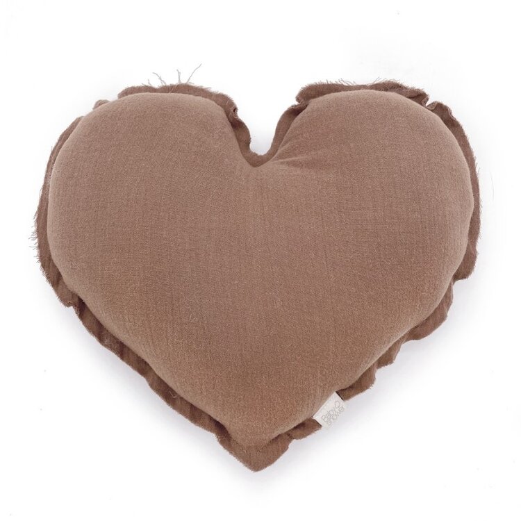 Babyshower Heart Cushion - Caramel Glacé
