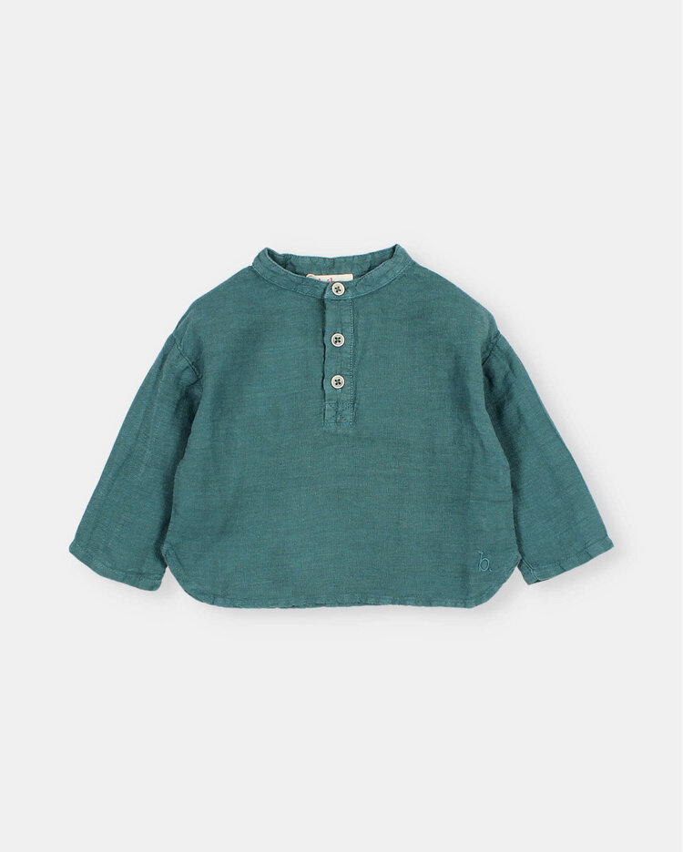 Buho Linen Kurta Shirt - Green Lake