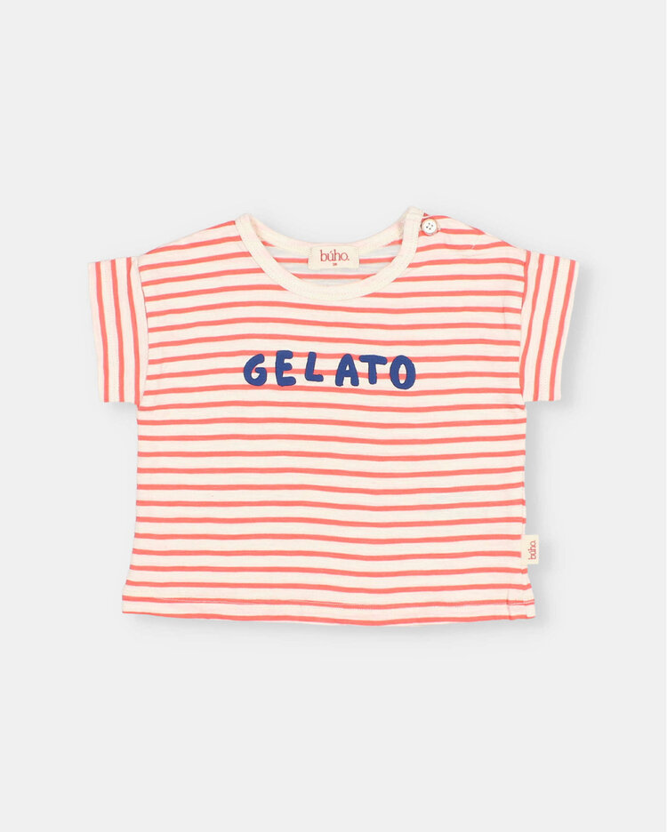 Buho Stripes T-shirt - Coral