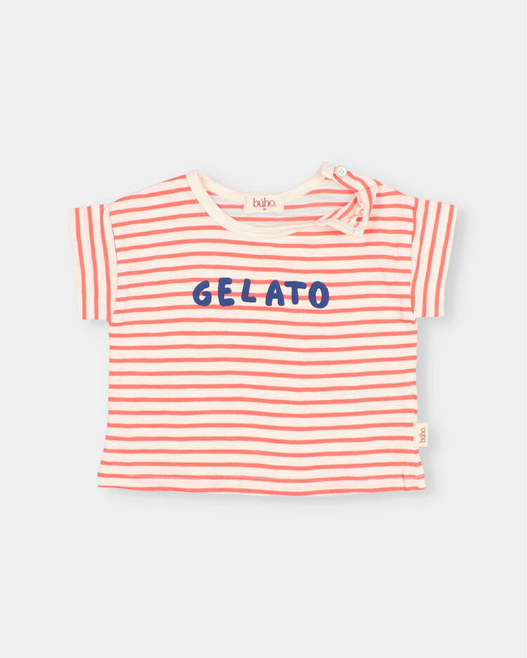 Buho Stripes T-shirt - Coral