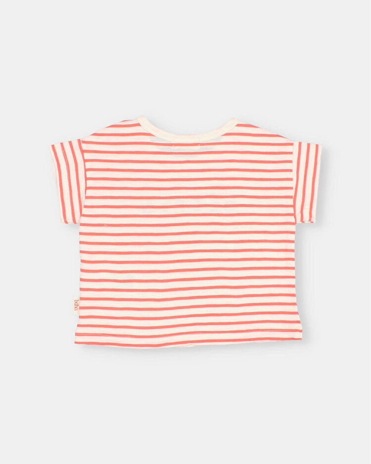 Buho Stripes T-shirt - Coral