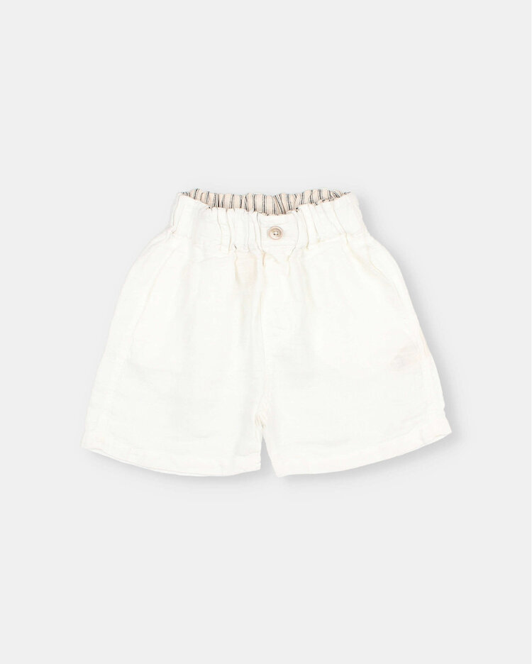 Buho Linen Bermuda - White