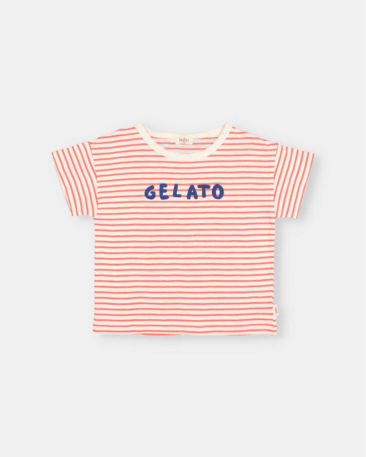 Buho Stripes T-shirt - Coral