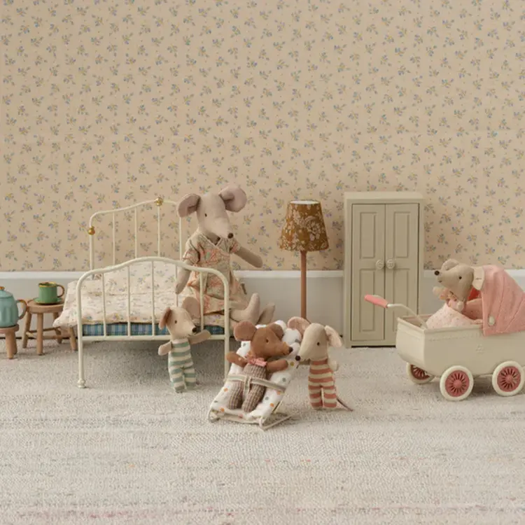 Maileg Pram, Mouse - Coral