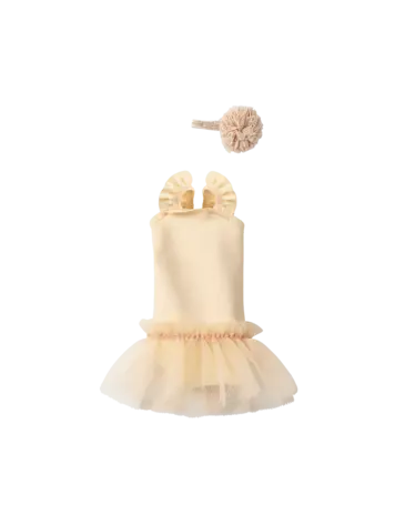 Maileg Ballet Suit And Skirt Cream, Size 1