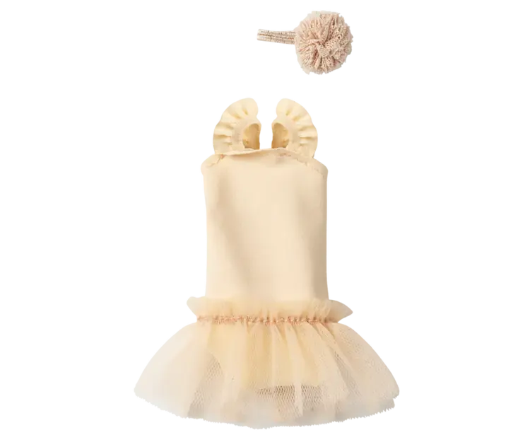 Maileg Ballet Suit And Skirt Cream, Size 1