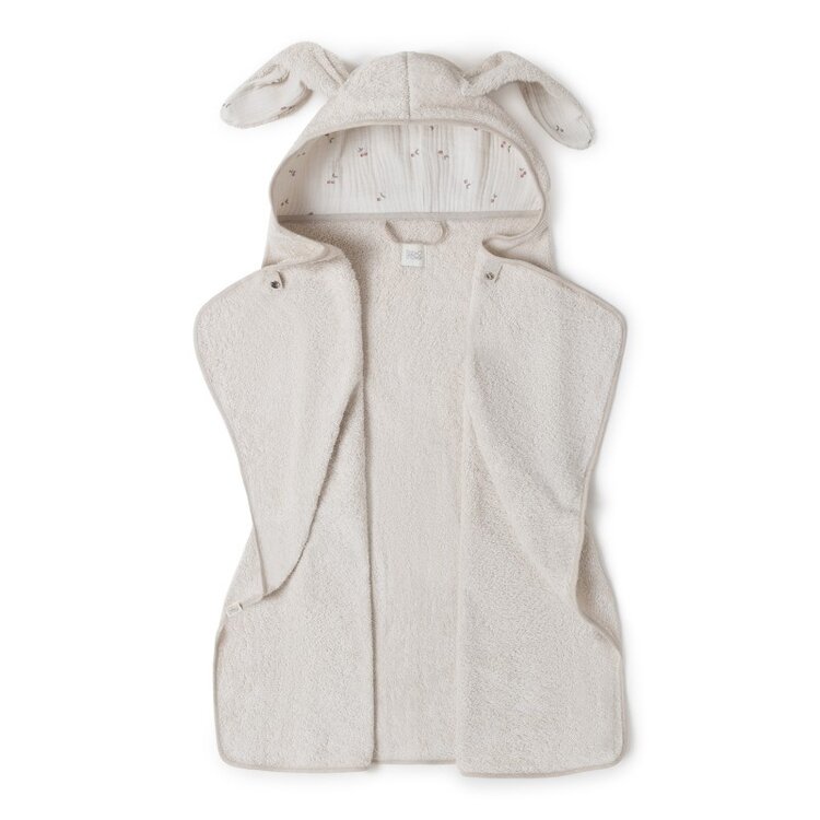 Babyshower Large Bunny Bath Cape - Cherries