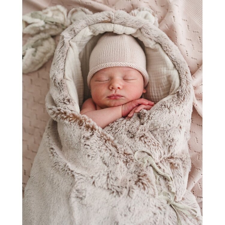 Babyshower Teddy Angel Voetenzak - Dusty Rose