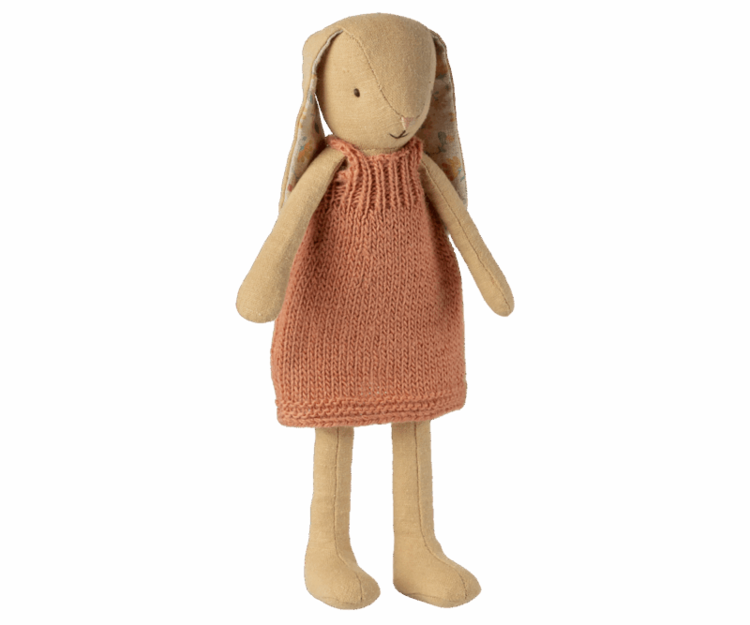 Maileg Bunny, Size 2 - Cream Yellow - Knitted Dress