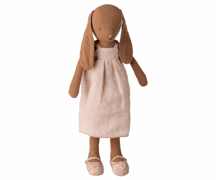 Maileg Bunny, Size 3 - Chocolate brown - Dress and shoes