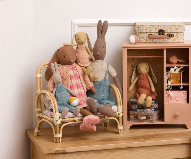 Maileg Bunny, Size 3 - Chocolate brown - Dress and shoes