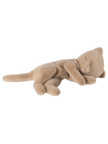 Maileg Sleeping Kitten Plush, Small - Cream Peach