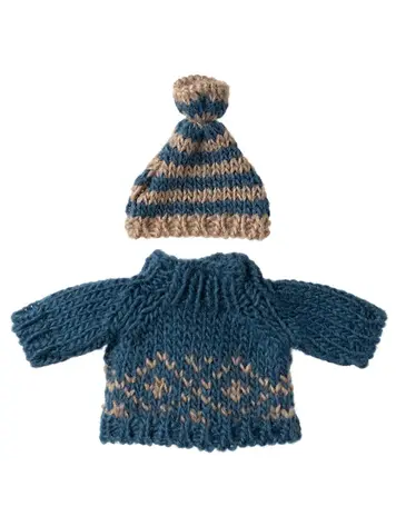 Maileg Knitted Sweater And Hat, Dad Mouse