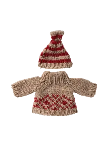 Maileg Knitted Sweater And Hat, Mum Mouse