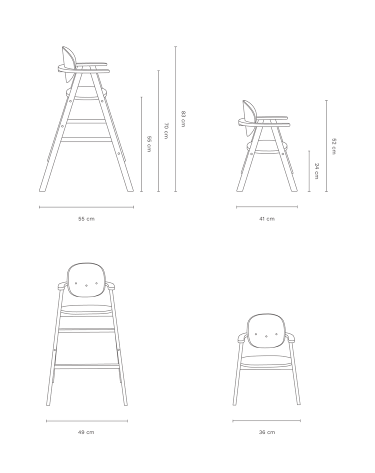 Nobodinoz Kit Growing Green High Chair&Tray - Natural