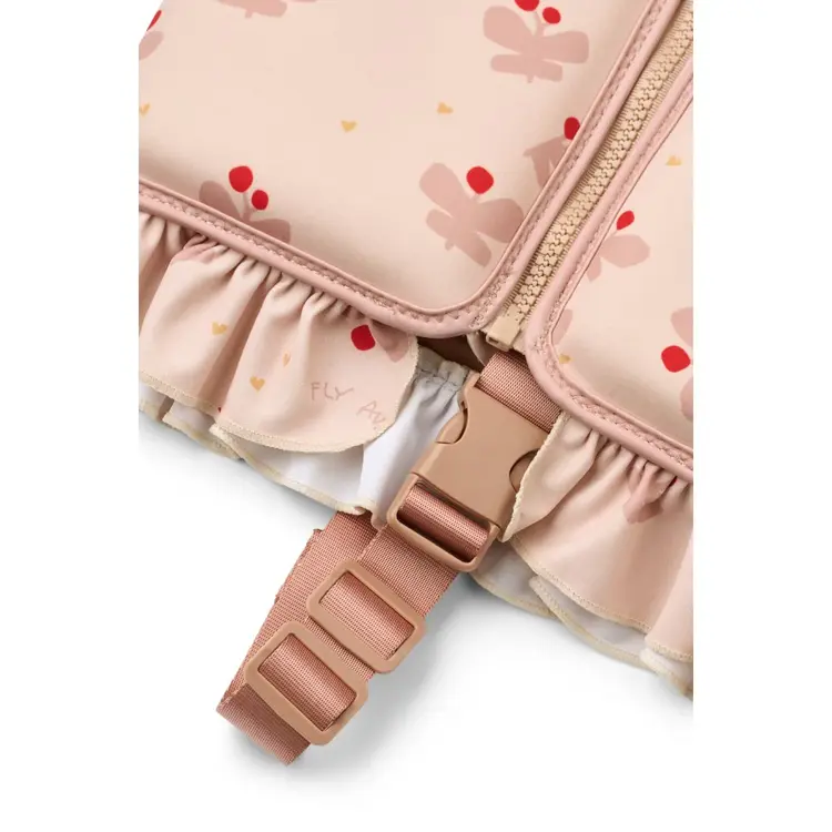 Liewood Dove Swim Vest w Frill - Butterfly/Apple Blossom