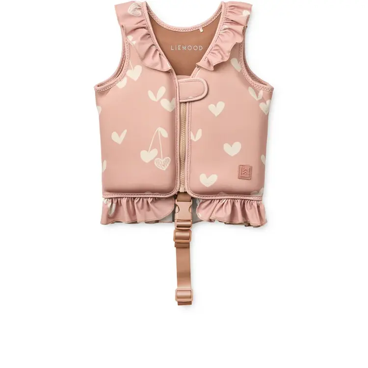 Liewood Dove Swim Vest w Frill - Sweethearts/Pale Tuscany