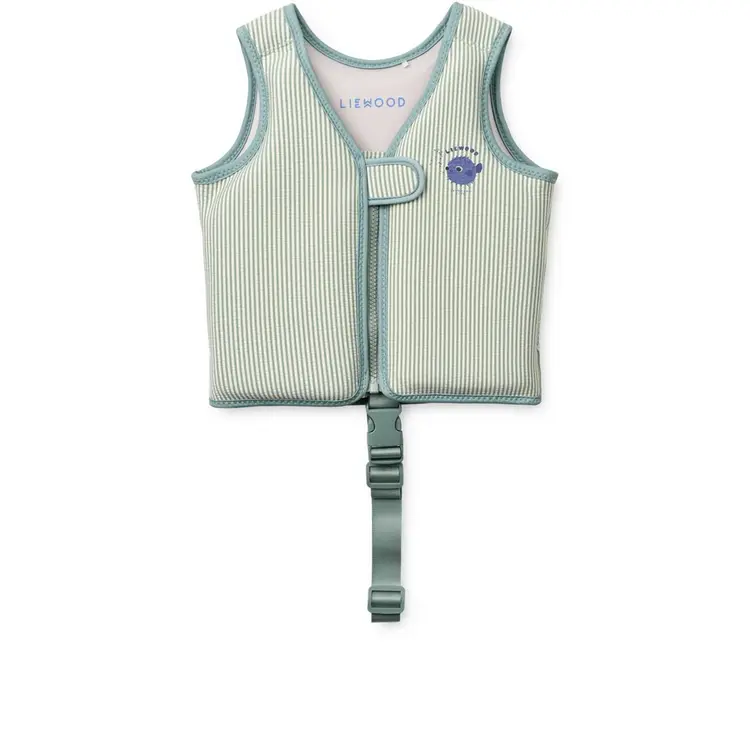 Liewood Dove Seersucker Swim Vest - Peppermint/Sandy