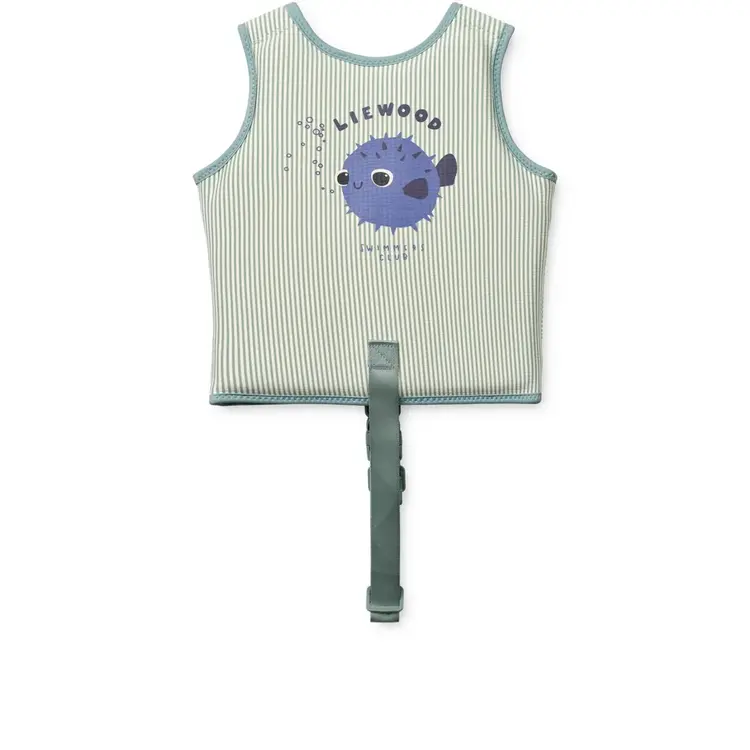 Liewood Dove Seersucker Swim Vest - Peppermint/Sandy