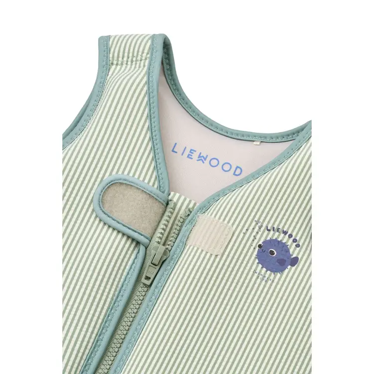 Liewood Dove Seersucker Swim Vest - Peppermint/Sandy