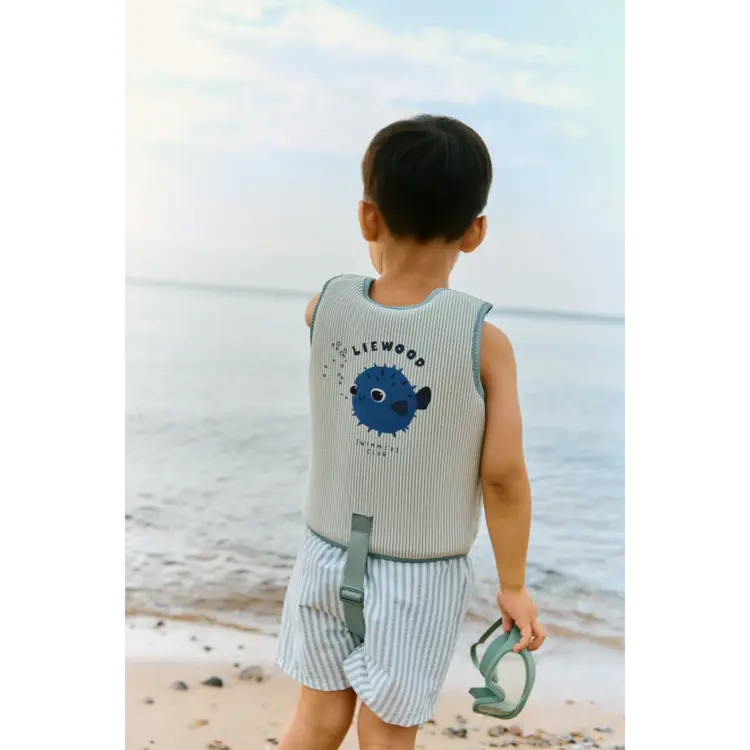 Liewood Dove Seersucker Swim Vest - Peppermint/Sandy