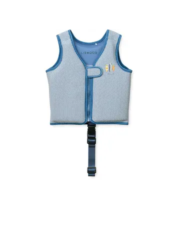 Liewood Dove Seersucker Zwemvest - Riverside/Creme de la Creme