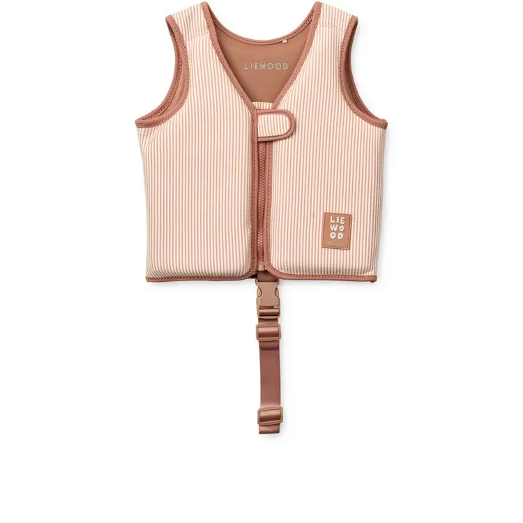 Liewood Dove Seersucker Swim Vest - Stripe Pale Tuscany/Creme de la Creme