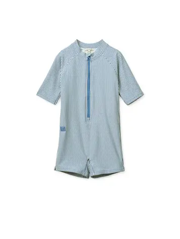 Liewood Max Seersucker Swim Jumpsuit - Riverside / Creme De La Creme