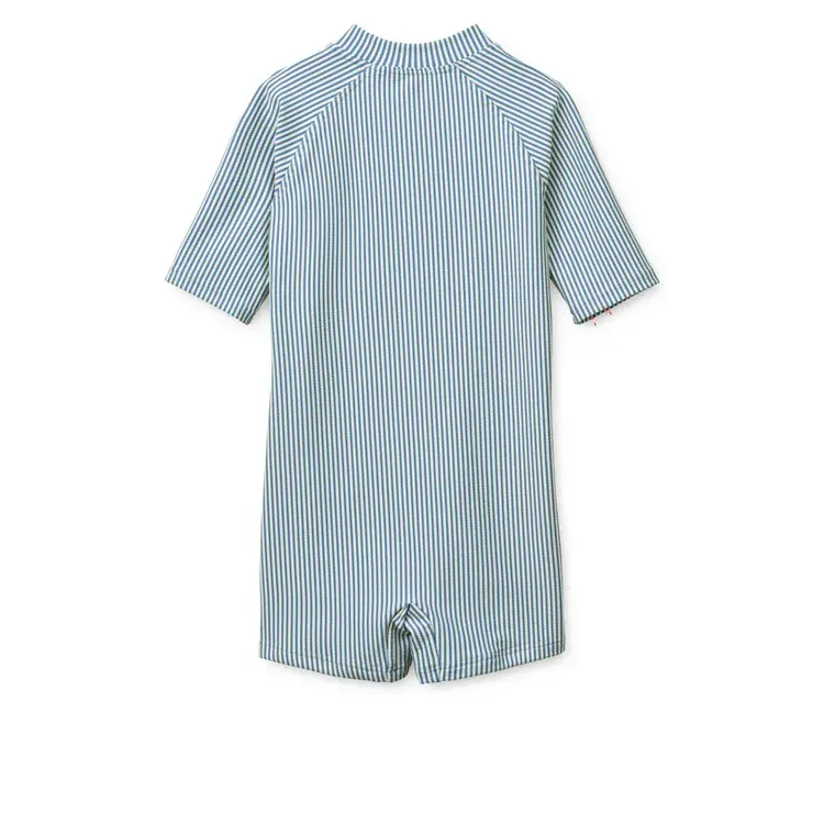 Liewood Max Seersucker Swim Jumpsuit - Riverside / Creme De La Creme