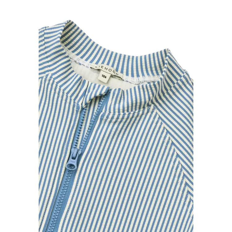 Liewood Max Seersucker Swim Jumpsuit - Riverside / Creme De La Creme