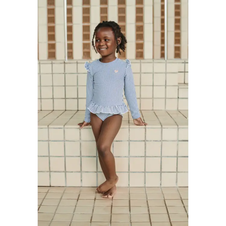 Liewood Sille Seersucker Swimsuit - Riverside / Creme de la creme