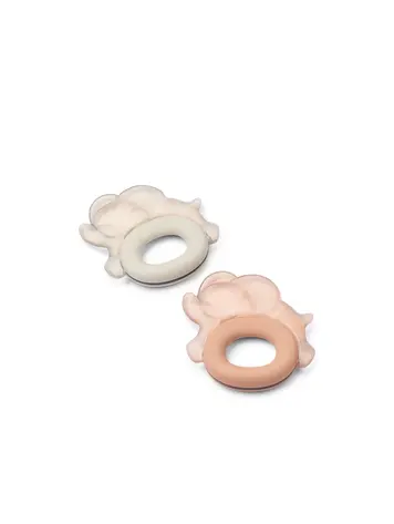 Liewood Rita Elephant Cooling Bijtringen 2-Pack - Pale Tuscany/Sandy