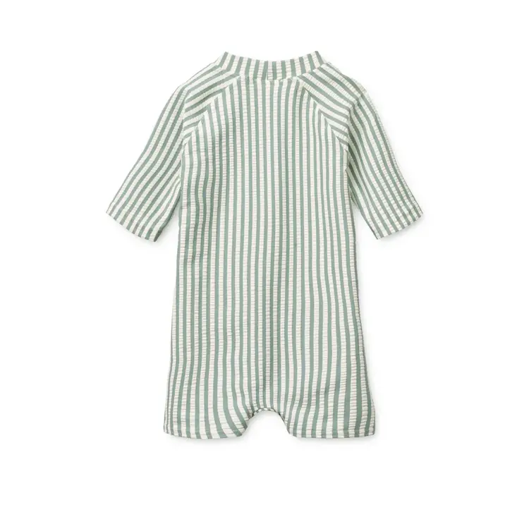 Liewood Thor Seersucker Baby Swim Jumpsuit - Peppermint/Sandy