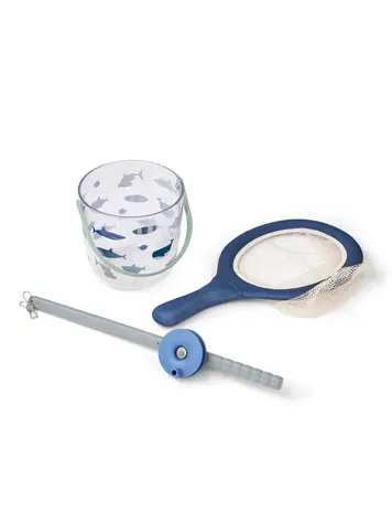 Liewood Cora Crab Fishing Set w Net - Shark/Dove Blue