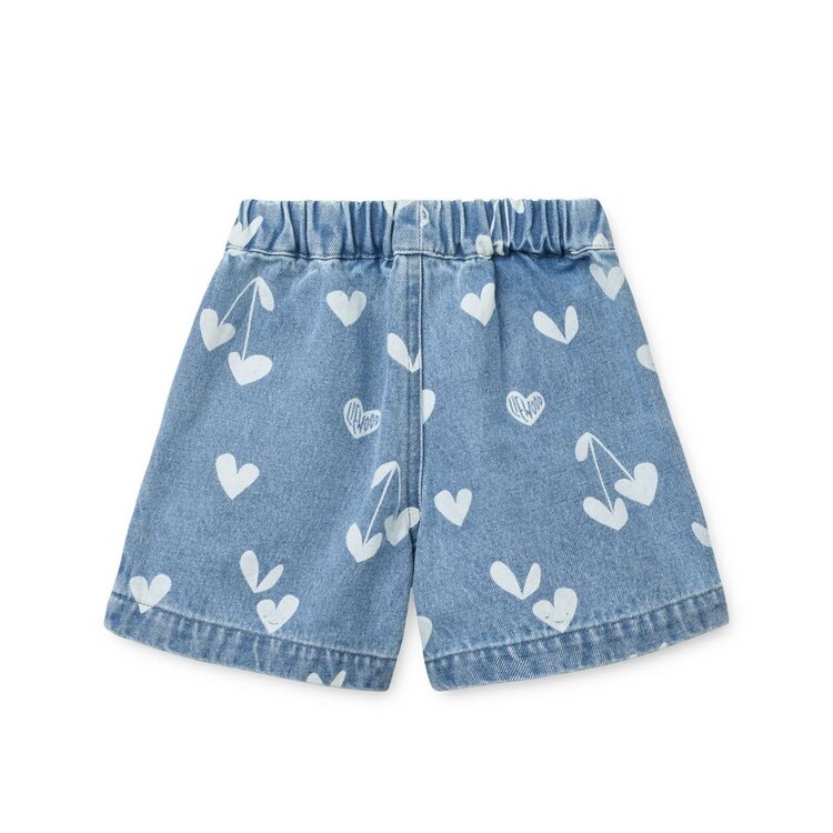 Liewood Borrisa Printed Denim Shorts - Sweethearts/Light Blue Denim