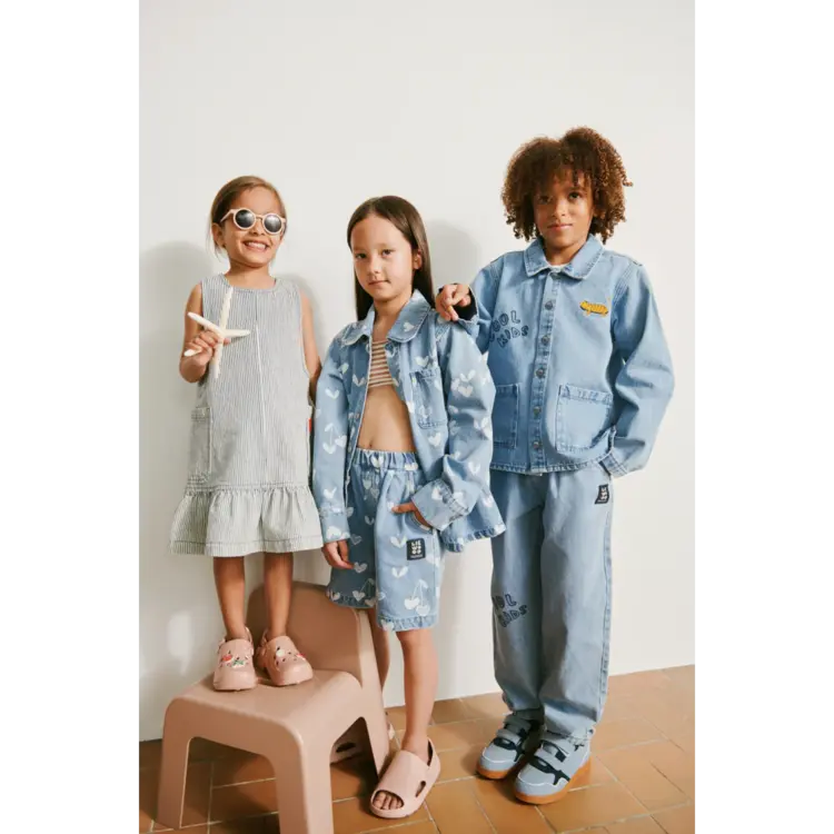 Liewood Borrisa Printed Denim Shorts - Sweethearts/Light Blue Denim