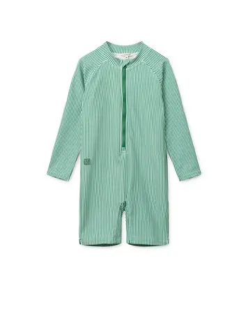 Liewood Max Stripe LS Swim Jumpsuit - Garden / Creme